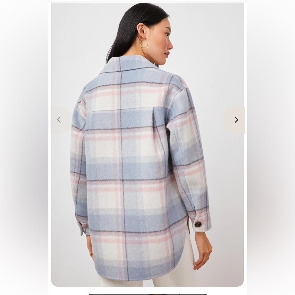 Rails Junean Pastel Plaid Connie Pea Coat in Blue and Pink - Picture 4 of 13